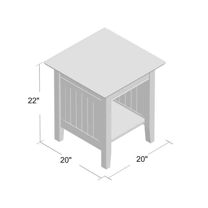Charlton Home® Tolleson 22'' Tall Solid Wood End Table Nightstand with
